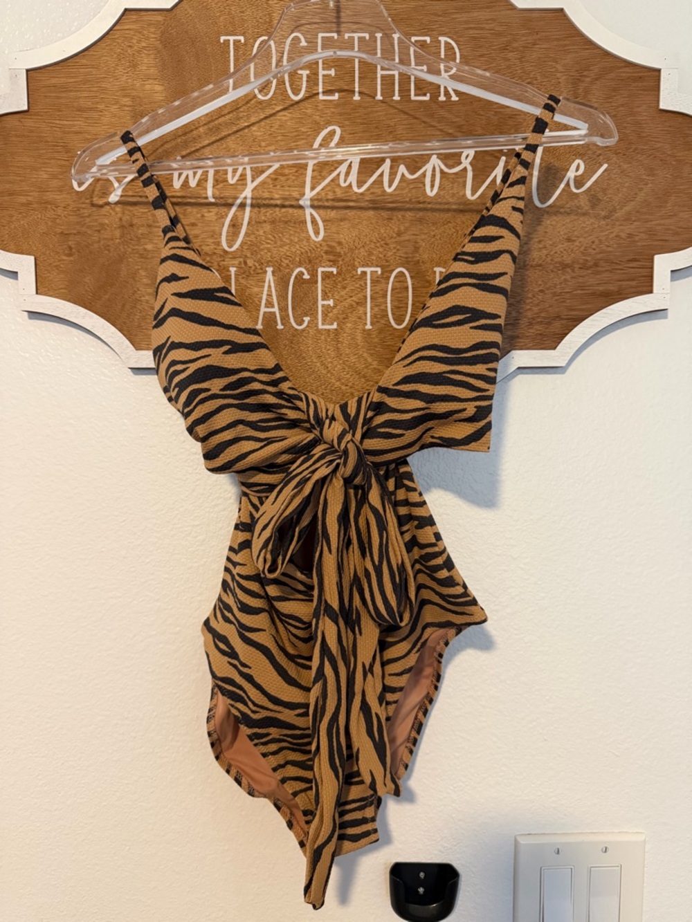 Aerie Tiger-Print Cutout One-Piece Swimsuit - Picture 5 of 8